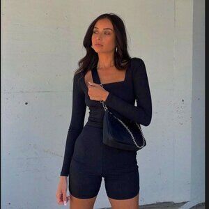 Princess Polly Sara Black Long Sleeve Romper